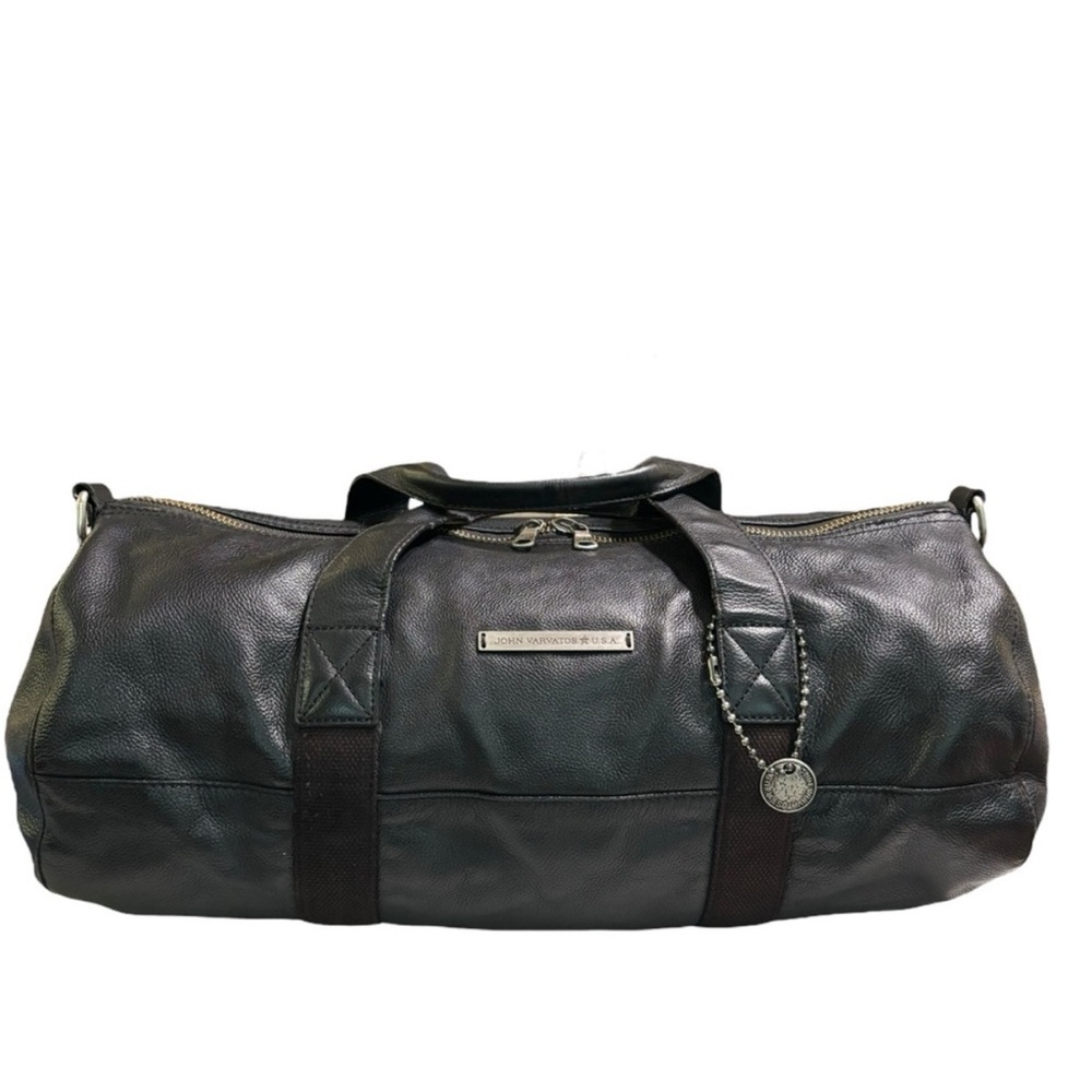 John Varvatos Dark Leather Duffel Bag